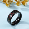 Fashion 8 mm de fibra de carbono rojo anillo de acero de acero Joyas negras Anillos de tungsteno